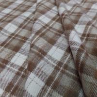 tissu Drap de laine blanc cassé a carreaux ton marron en ligne