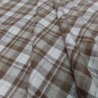 Drap de laine blanc cassé a carreaux ton marron