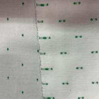 Dupions de coton blanc a motifs brodes vert3