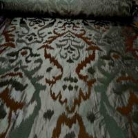 Dupions de soie 100 kaki a motifs sur brode7 1