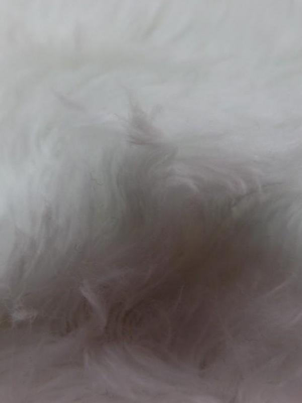 tissu Fausse fourrure blanche montée sur gabardine en coton pas cher