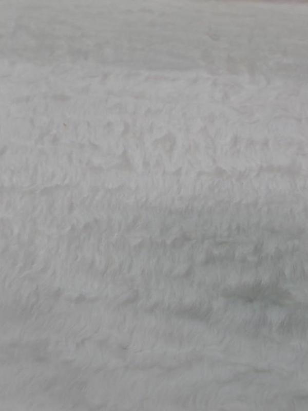 tissu Fausse fourrure blanche montée sur gabardine en coton pas cher