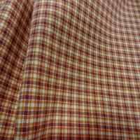 Gabardine a carreaux orange coton lycra 1