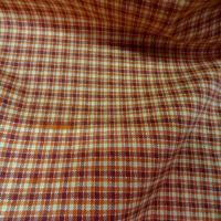 Gabardine a carreaux orange coton lycra0