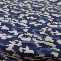 tissu Gabardine coton fine imprime camouflage bleu et blanc en ligne