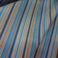 Gabardine coton lycra a rayures ton bleu en 1 35m8