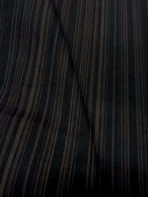 Gabardine coton lycra imprime rayures ton marron