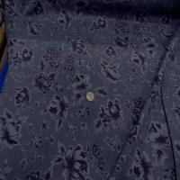 Gabardine coton lycra imprime ton sur ton prune9