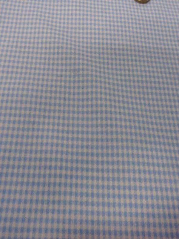 Gabardine coton lycra imprime vichy bleu blanc