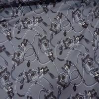 Gabardine grise coton lycra imprime ton gris1