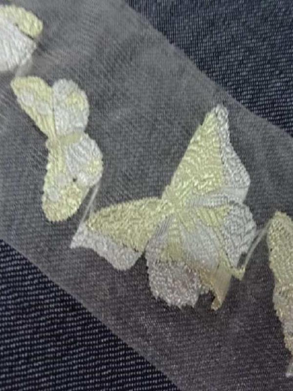 Galon d organza transparent avec des papillons brodes en 5 5cm