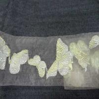 Galon d organza transparent avec des papillons brodes en 5 5cm4