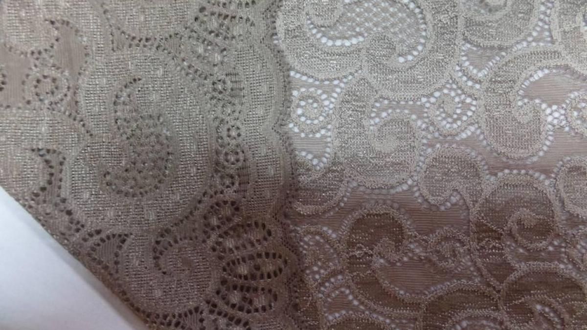 Galon de dentelle brode beige en 22 cm