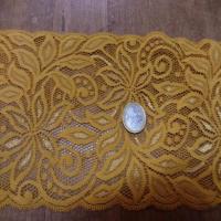 Galon de dentelle jaune safran en 15 cm4