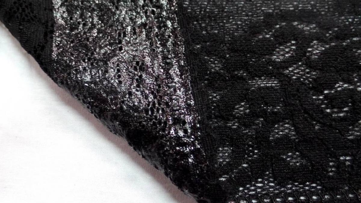 vente de Galon de dentelle lycra noire adhesive en 11cm pas cher