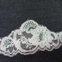 Galon de dentelle lycra perle en 6cm