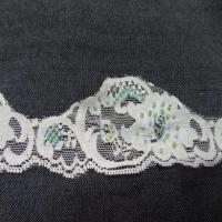Galon de dentelle lycra perle en 6cm9