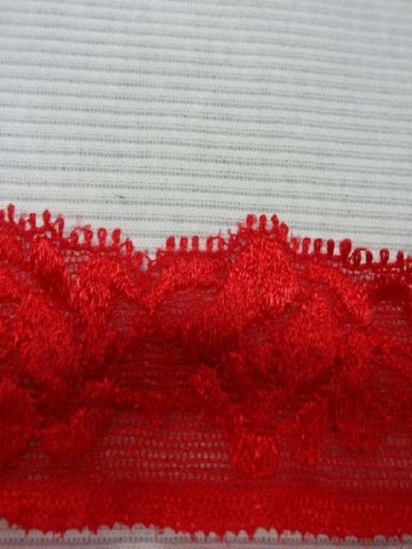 Galon de dentelle lycra rouge en 2 5 cm