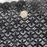 galon de dentelle aspect coton non extensible noire en 26cm pas cher