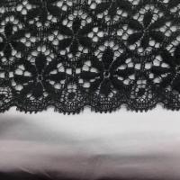 vente de galon de dentelle aspect coton non extensible noire en 26cm