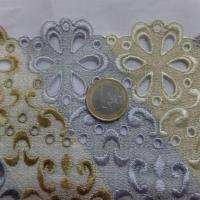 Galon de dentelle ton doré et gris métal en 16cm en ligne