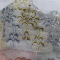 Galon de dentelle ton dore et gris metal9