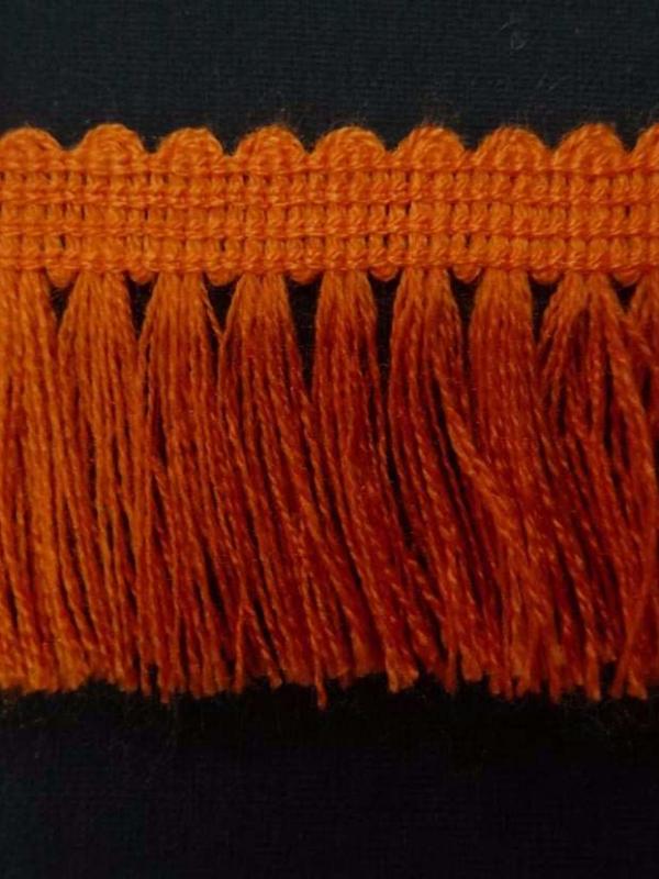 Galon de frange orange en 4 cm