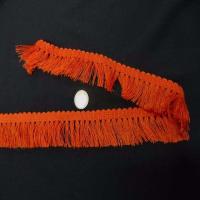Galon de frange orange en 4 cm1