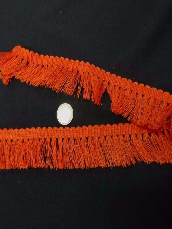 Galon de frange orange en 4 cm