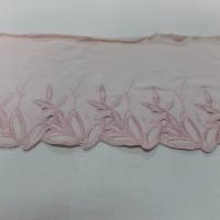 Galon de jersey polyester brode rose clair en 15cm