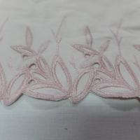 galon de jersey polyester brodé rose clair en 15cm