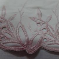 vente de galon de jersey polyester brodé rose clair en 15cm