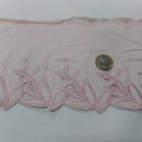galon de jersey polyester brodé rose clair en 15cm pas cher