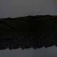 Galon de jersey polyester noir faconne dentelle
