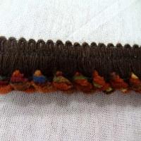 Galon de lainage marron multicolore en 1 5 cm de large