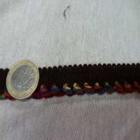 Galon de lainage marron multicolore en 1 5 cm de large0