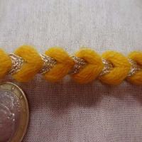 Galon de laine jaune safran lurex dore0