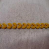 Galon de laine jaune safran lurex dore7
