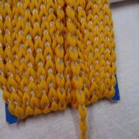 Galon de laine jaune safran lurex dore8