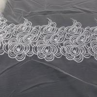 Galon de resille blanche brode en 40 cm