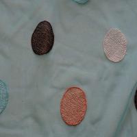 Galon de resille bleu turquoise a pois brode0