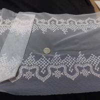 galon de résille brodé blanche et rose en 32 cm pas cher