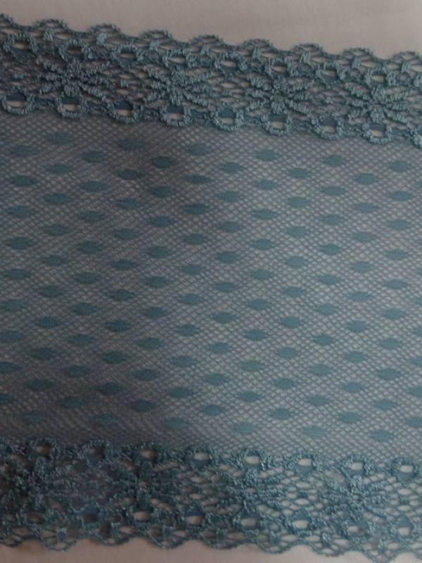 Galon de resille brode gris bleu acier en 12 cm