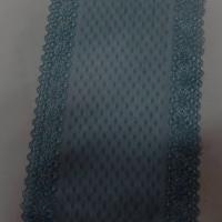 Galon de resille brode gris bleu acier en 12 cm