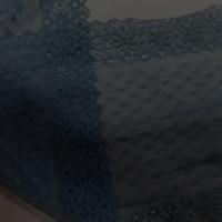 Galon de resille brode gris bleu acier en 12 cm