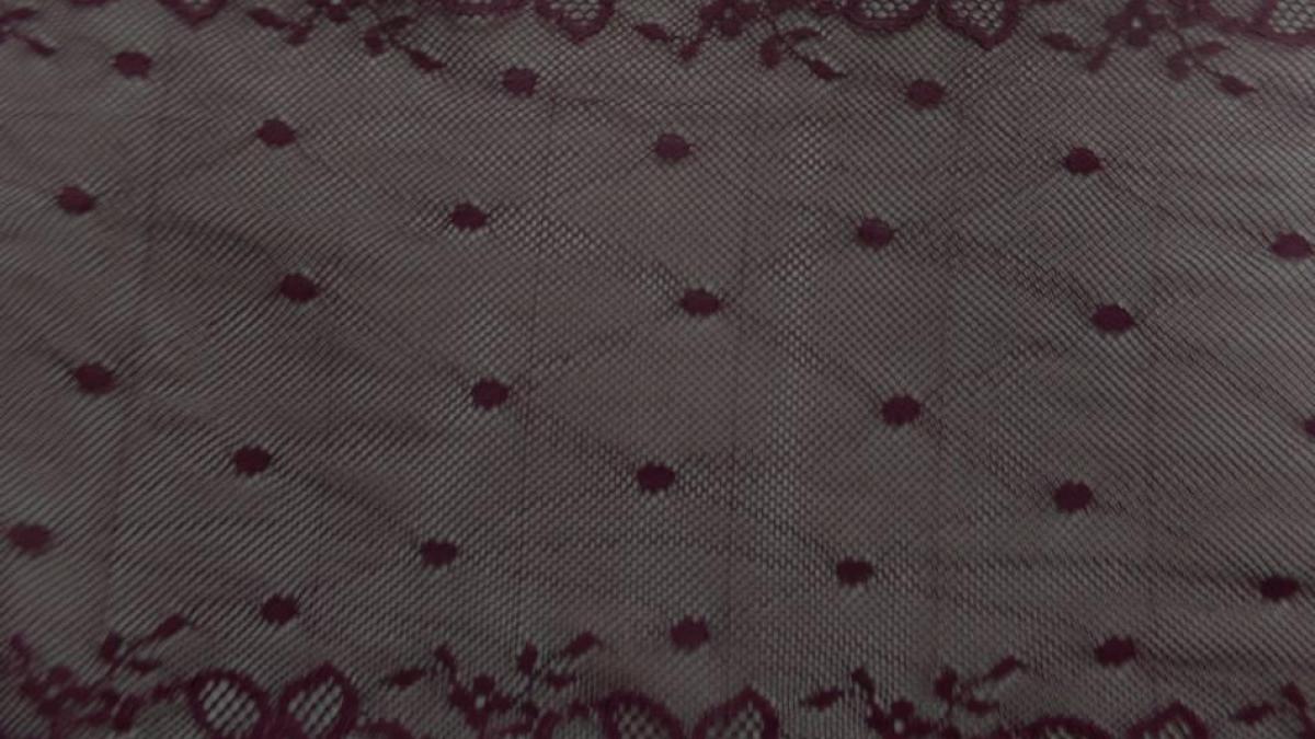 Galon de resille brode prune