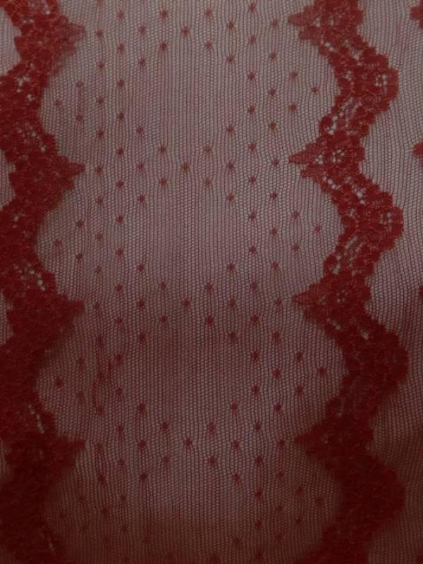 Galon de resille brode rouge bordeaux