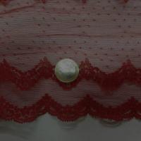 Galon de resille brode rouge bordeaux