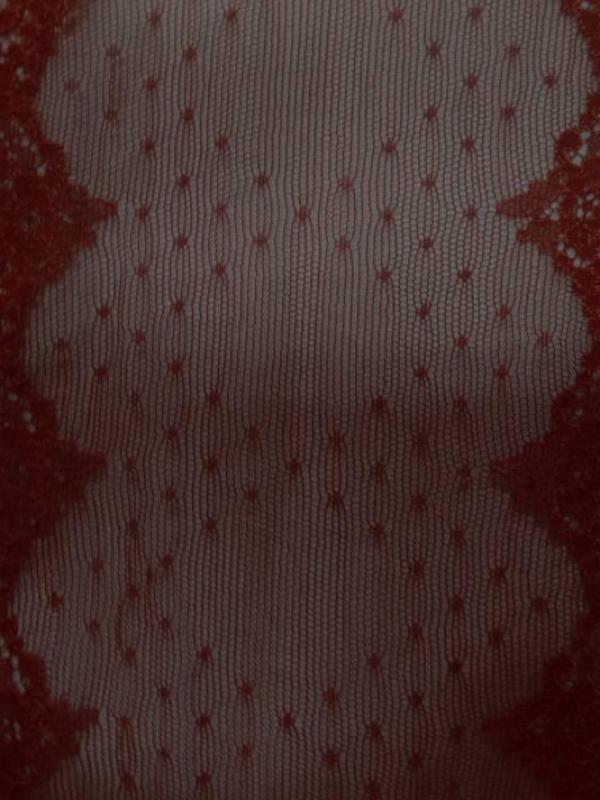 Galon de resille brode rouge bordeaux