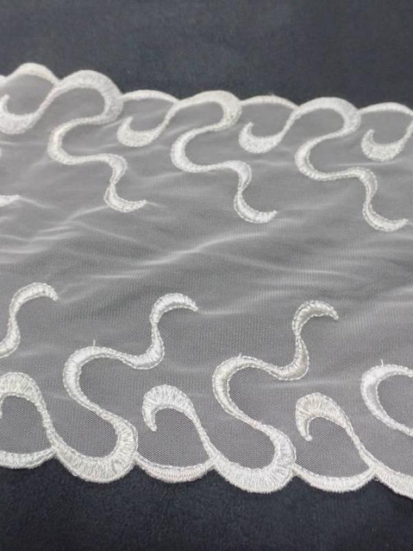 Galon de resille dentelle blanc casse en 16 cm
